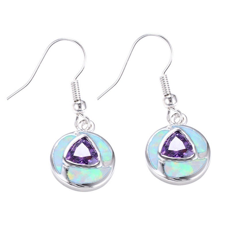 Wholesale Five Color Triangle Alloy Earrings
