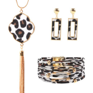 12687605198_1731919480-2 Wholesale Alloy Leather Leopard Bracelet Jewelry Set