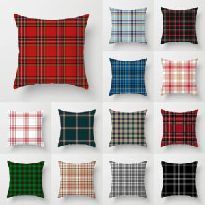 Wholesale Scottish Red Plaid Throw Pillow Cover Home Sofa Pillow Cushion Cover