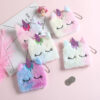 12709697670_846183141 Wholesale Square Cartoon Unicorn Plush Coin Purse