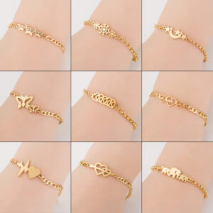 12721920070_1313213473 Wholesale Stainless Steel Butterfly Christmas Bracelet