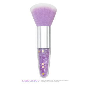 Purple Diamond transparent handle-silver tube-purple white peak hair [OPP bag packaging]