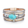 Wholesale Bohemian Multi-layer Leather Turquoise Beads Bracelet