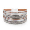 Wholesale Multi-layered Genuine Leather Fine Chain Copper Tube Diamond Bracelet