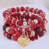 Wholesale Color Alloy Tassel Multi-layer Mixed Bead Bracelet