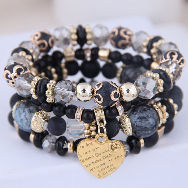 Wholesale Color Alloy Tassel Multi-layer Mixed Bead Bracelet