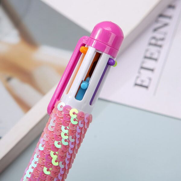 12798151030_990639907 Wholesale Sequin Multicolor Rainbow Ballpoint Pen