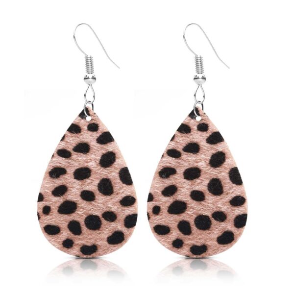 12806668430_1145598992 Wholesale PU Leopard Print Water Droplets Earrings