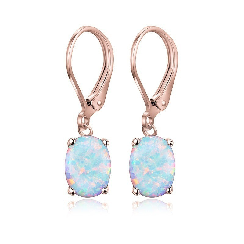 Wholesale Four Prong Oval Alloy Earrings