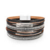 Wholesale Multi-layered Genuine Leather Fine Chain Copper Tube Diamond Bracelet