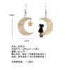 Wholesale Kitten Moon Star Plastic Earrings
