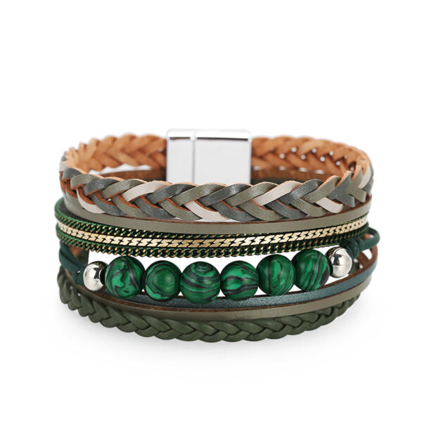 Wholesale Bohemian Multi-layered Braided Genuine Leather Bracelet