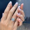 12878284178_118929627 Wholesale Alloy Large Square Diamond Zircon Ring
