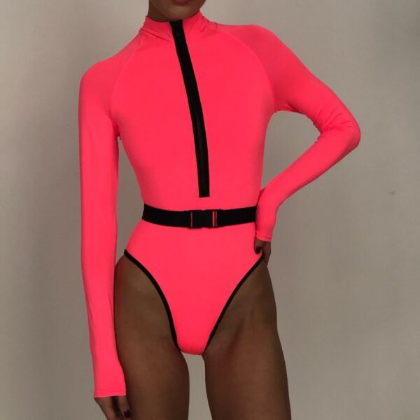 Wholesale One Piece Fluorescent Solid Color Swimwear