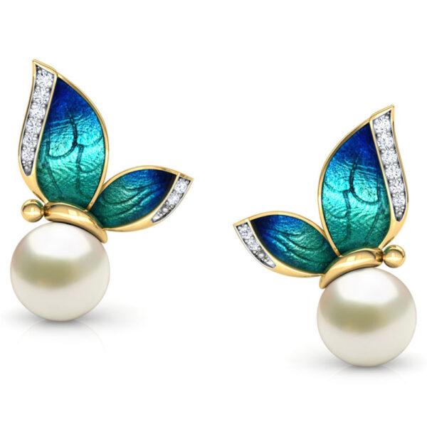 Wholesale Butterfly Drop Oil Alloy Earrings