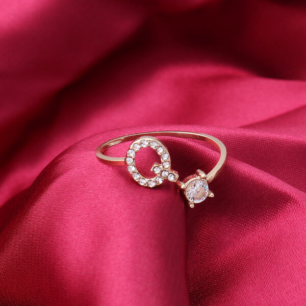 12959541839_930893871 wholesale Alloy 26 Letter Diamond Open Adjustable Ring