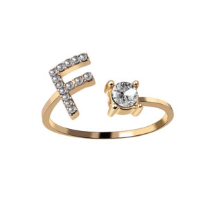 Letter F / Silver (all size adjustable)