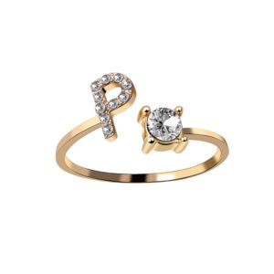 Letter P / Silver (all size adjustable)