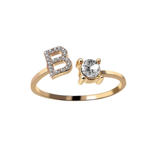 Letter B / Silver (all size adjustable)