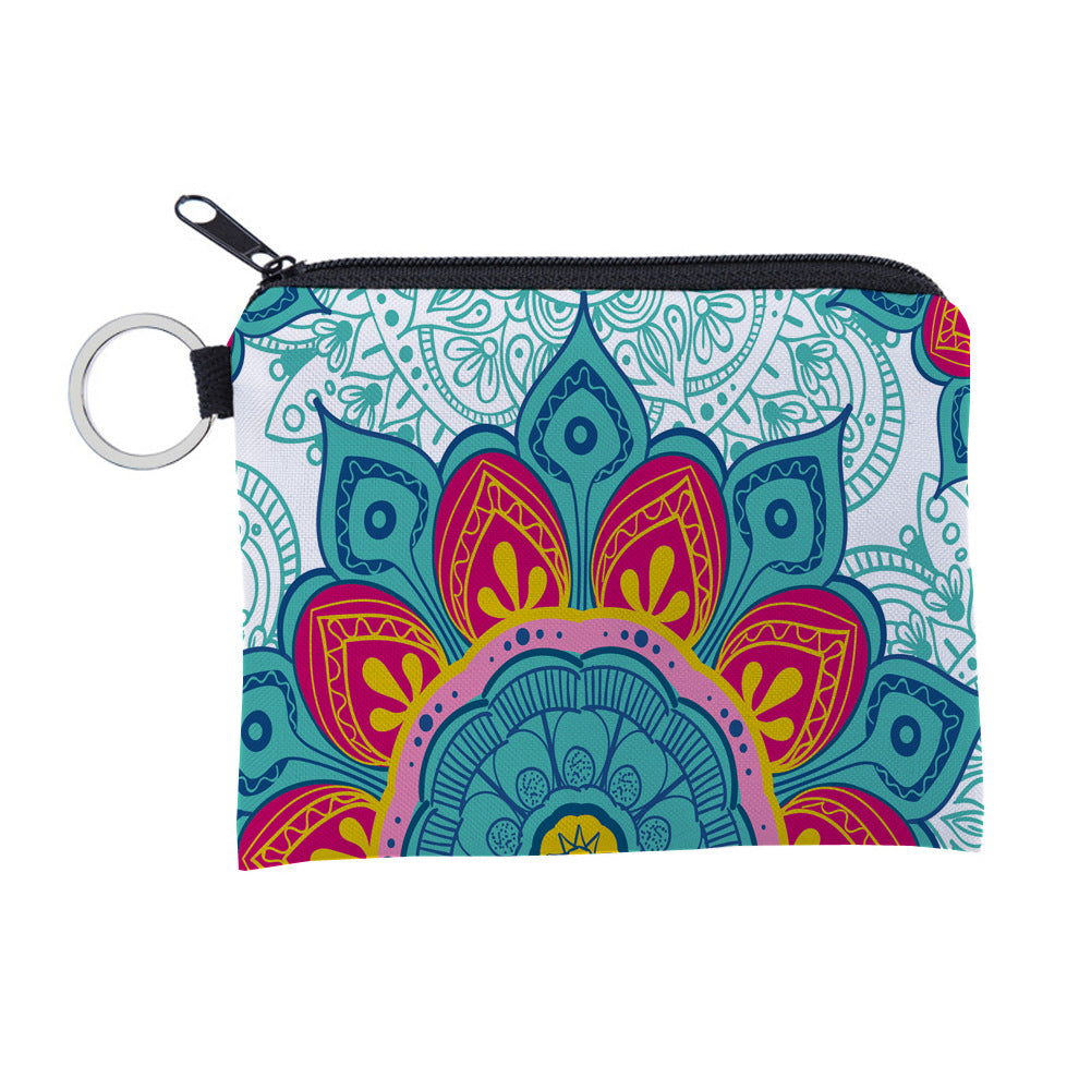 Wholesale lyester Datura Pattern Zero Wallet