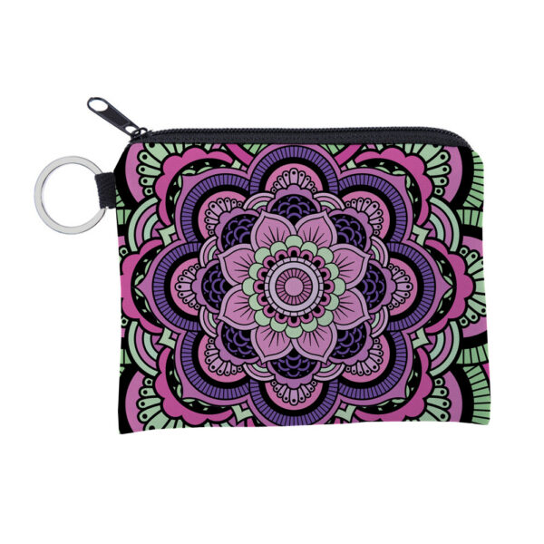 Wholesale Polyester Datura Pattern Zero Wallet