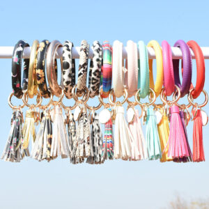 Wholesale PU Tassel Pendant Bracelet Key Chain