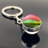 Wholesale Zinc Alloy Aurora Double Sided Glass Ball Keychain