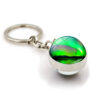 Wholesale Zinc Alloy Aurora Double Sided Glass Ball Keychain