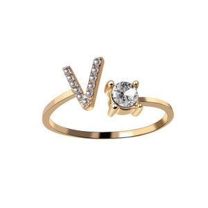 Letter V / Silver (all size adjustable)
