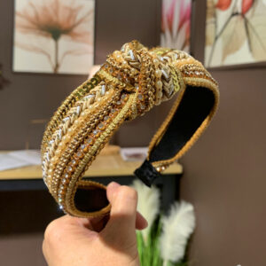 Sequin diamond knotted champagne