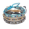 13000668056_108287258 Wholesale Mixed Color Crystal Beads Multi-layer Retro Ethnic Style Bracelet