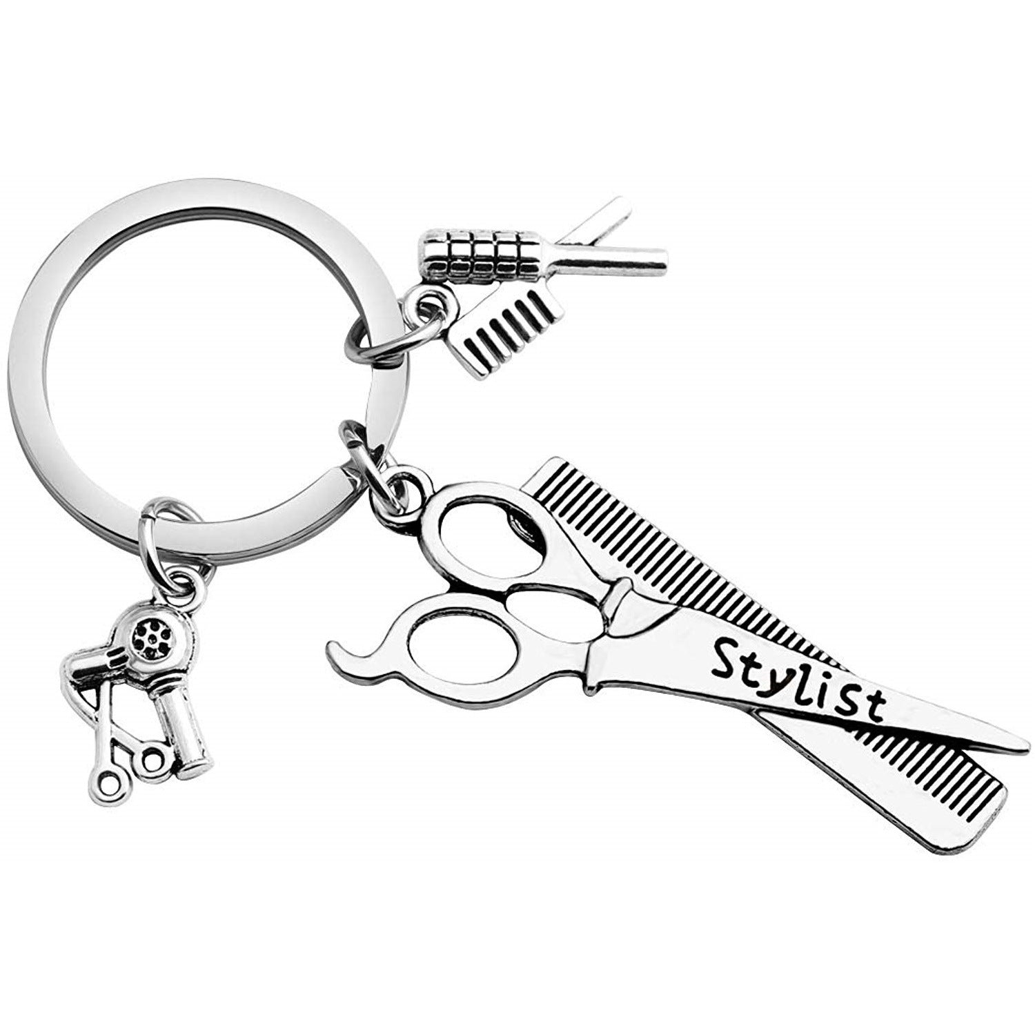Wholesale Scissors Hair yer Comb Alloy Keychains
