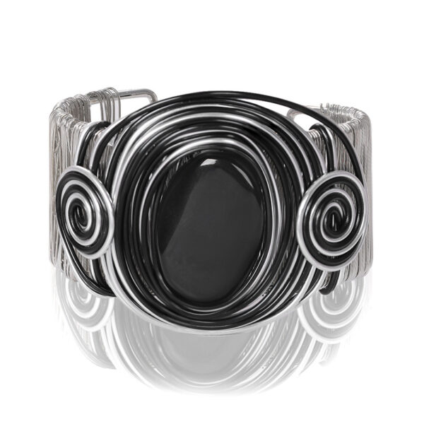 Wholesale Vintage Large Gemstone Bracelet Metal Wire Open Bracelet