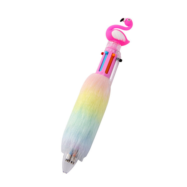 Wholesale Flamingo Plush Decorative Colorful Ballpoint Pens