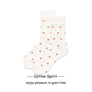 Wholesale Valentine's Day Autumn and Winter Cotton Socks College Style Striped Mid-calf Socks
