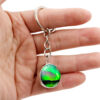 Wholesale Zinc Alloy Aurora Double Sided Glass Ball Keychain