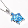 Wholesale Blue Opal Little Turtle Alloy Necklaces