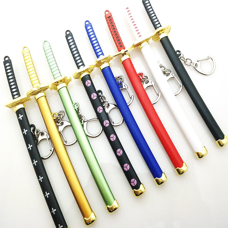 Wholesale Zoro Snow Knife Buckle Three Sword Style Scabbard Wean Model Keychain