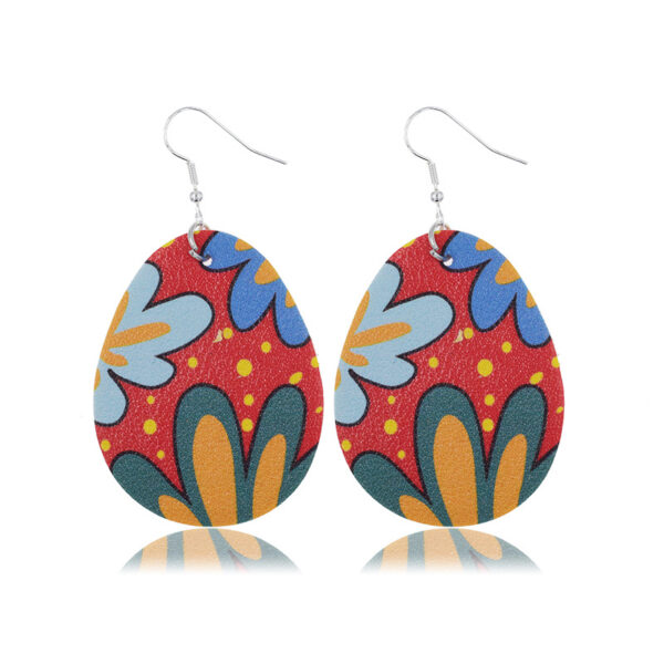 Wholesale Easter Egg Bunny Leather Earrings