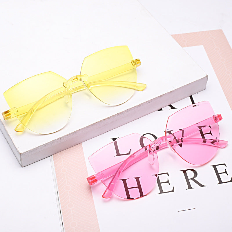 Wholesale PC Frameless Jelly Clear Sunglasses