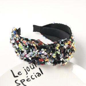 Fish scale sequin headband-gold and silver / Qiyue factory direct sales