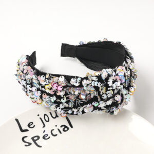 Fish scale sequin headband-white color / Qiyue factory direct sales