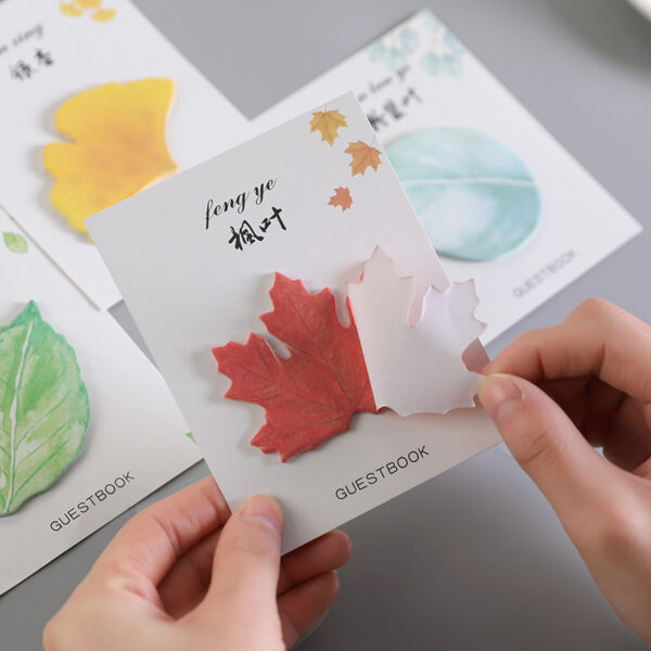 13236330812_764731668 Wholesale Paper Creative Leaf Maple Leaf Ginkgo Sticky Notes