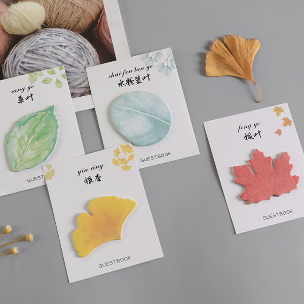 13236339546_764731668 Wholesale Paper Creative Leaf Maple Leaf Ginkgo Sticky Notes