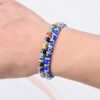 13236579974_865930288 Wholesale 6mm Glass Bead Alloy Diamond Devil Eye Bead Elastic Bracelet