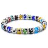 13236606304_865930288 Wholesale 6mm Glass Bead Alloy Diamond Devil Eye Bead Elastic Bracelet