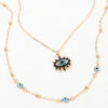 Wholesale vintage full diamond devil eye clavicle chain necklace set