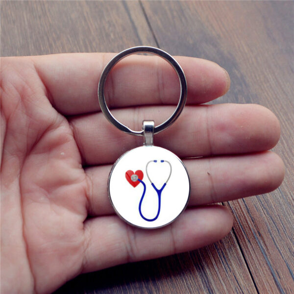 13256707859_1618818564 Wholesale Zinc Alloy Syringe Stethoscope Time Gemstone Keychain