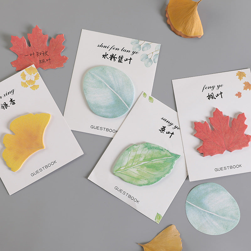 Wholesale Paper Creative Leaf Maple Leaf Ginkgo Sticky Notes
