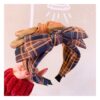 Wholesale Retro British Plaid Double Layer Bow Headband